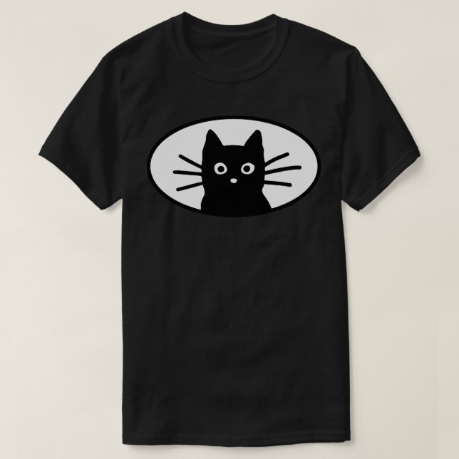 Black Cat Ansikte T Shirt (Design framsida)