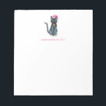 Black Cat-Anteckningsblock Anteckningsblock<br><div class="desc">Den 27 oktober firar du nationaldagen för svart katt 2025 med det här söta anteckningsblocket med mitt handmålade vattentäta svarta katt teckning - en purfekt gåva till kattälskare! De här anteckningsblocken för personlig med namn kan anpassas med hjälp av mallen fält för att lägga till ditt namn eller monogram i...</div>