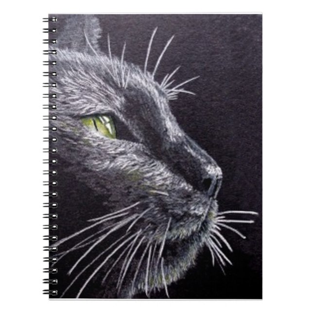 Black Cat Anteckningsbok Med Spiral (Framsidan)