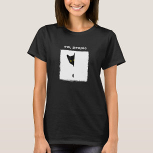 Black Cat Anti Social People Introvert Shy Cat T Shirt