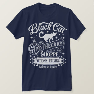 Black Cat Apothecary Halloween T Shirt