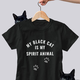 Black Cat är min Spirit Animal Funny Slogan T Shirt
