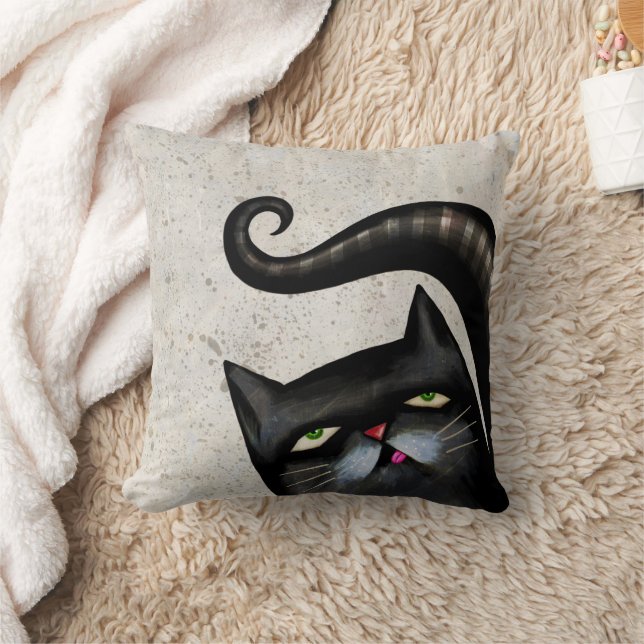 BLACK CAT ART COOLA DEKORATIV KUDDE (Filt)