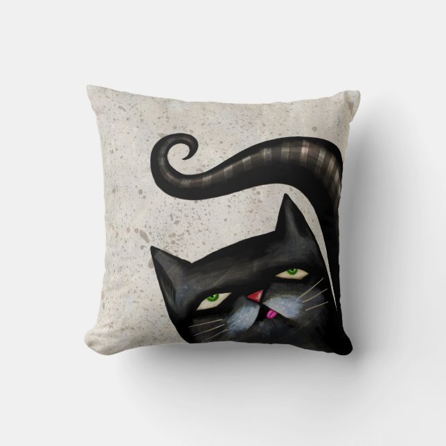 BLACK CAT ART CUTE Dekorativ kudde (Framsida)