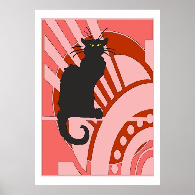 Black Cat Art Deco Poster (Framsidan)