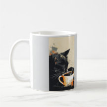 Black Cat Art Mugg - Unik Djurälskare Gift