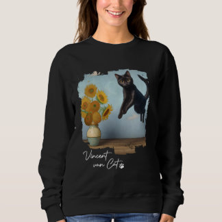 Black Cat Art Sunblommor, Vincent van Cat, Funny C T Shirt
