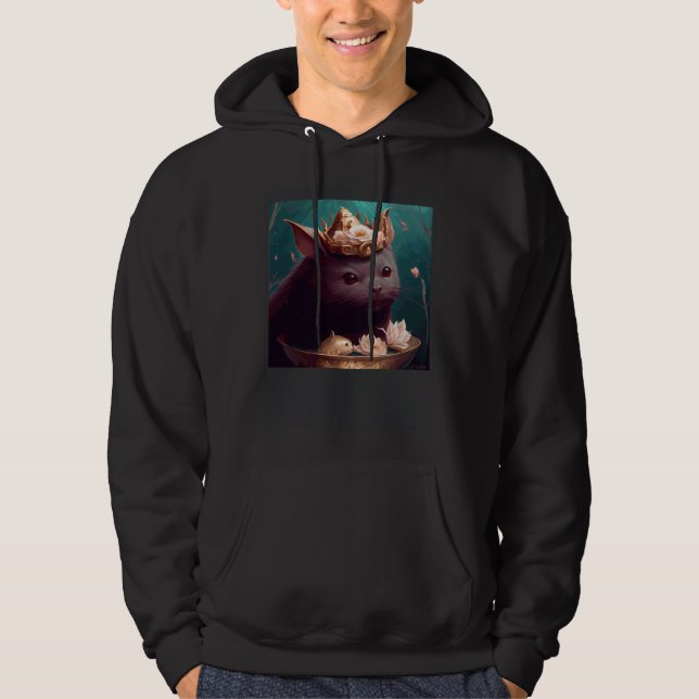 Black Cat Axolotl Chocolate Hoodie (Framsida)
