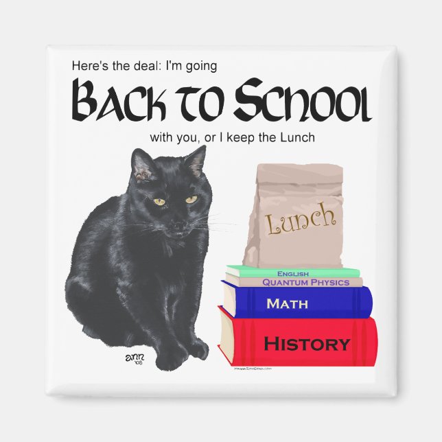 Black Cat Back to school Magnet (Framsidan)