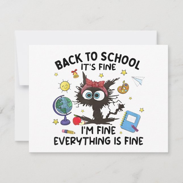 Black Cat Back to school:s Bra Im-Bra överallt Julkort (Framsida)