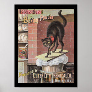 Black Cat Baking Soda Buffalo New York-vykort Poster