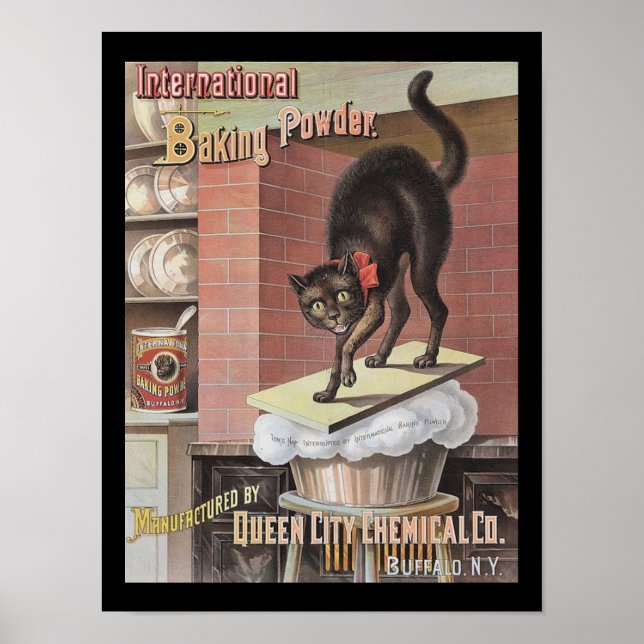 Black Cat Baking Soda Buffalo New York-vykort Poster (Framsidan)