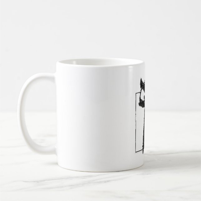 Black Cat Baseball Horror Halloween Kaffemugg (Vänster)