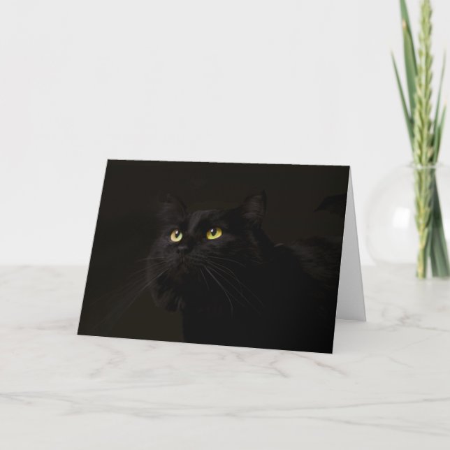 Black Cat Birthday Card av Focus för en orsak Kort (Framsida)