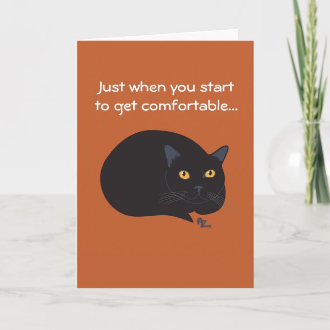 Black Cat Birthday Card Kort (Framsida)