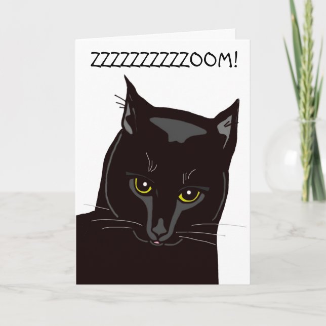Black Cat Birthday Card Kort (Framsida)
