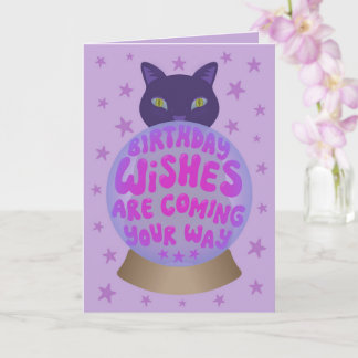 Black Cat Birthday Fortune Kort