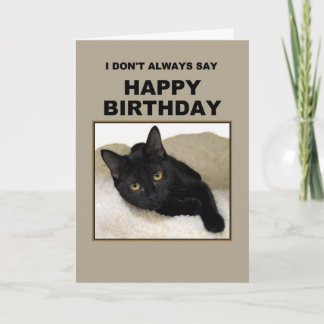 Black Cat Birthday Humor Kort