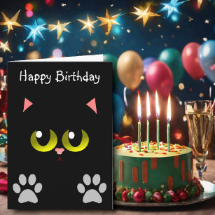 Black Cat Birthday Kort