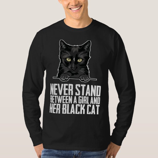 Black cat  Black cats  Black kitten T Shirt (Framsida)