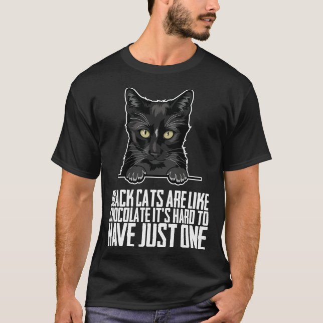 Black cat  Black cats  Black kitten T Shirt (Framsida)