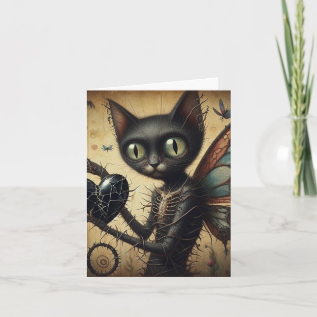 Black Cat Black Heart genomborrar alla Ocassions Kort (Framsida)