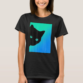 Black Cat Blue-Grönt Designad av Cats Made Bett T Shirt