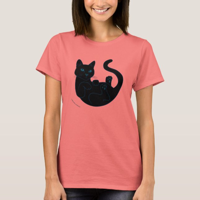 Black Cat, Blue Ögon. T-shirt (Framsida)