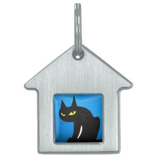 BLACK CAT,Blue Sapphire Namnbricka Husdjur