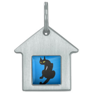 BLACK CAT,Blue Sapphire Namnbricka Husdjur