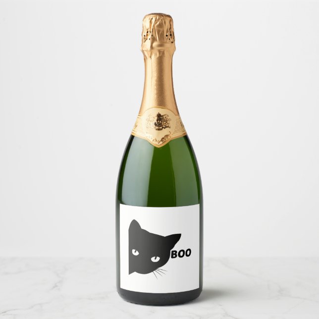 Black cat boo Halloween-presentkatter (Framsida)