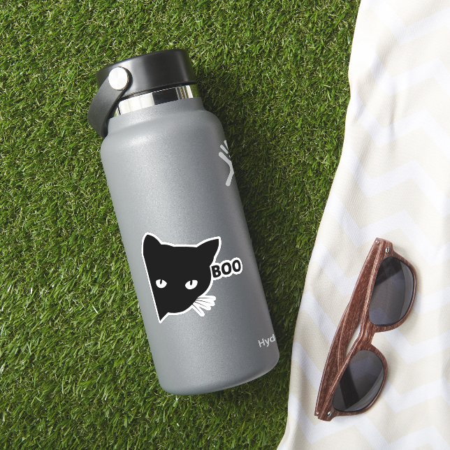Black cat boo Halloween-presentkatter Klistermärken (HydroFlask Insitu)