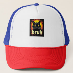Black Cat Bruh Meme - Funny Cat Hat Keps