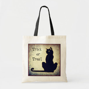 Black Cat Bus eller godis Halloween Bag Tygkasse