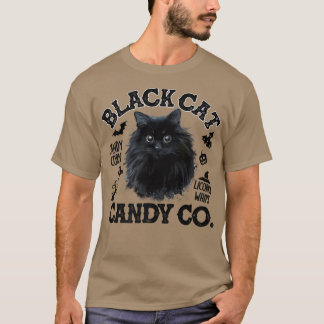 Black Cat Candy corn Candy Co Funny Halloween Prem T Shirt