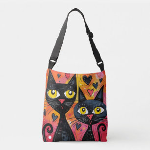 BLACK CAT CATS KOR BODY BAG TOTE PURE AXELVÄSKA