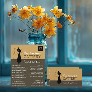 Black Cat, Cattery, Pet Boarding Visitkort
