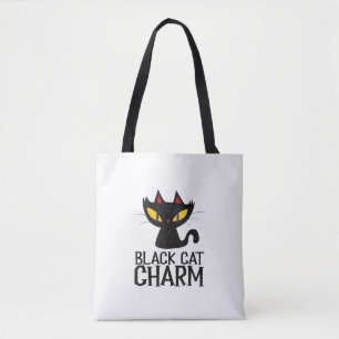 Black Cat Charm Halloween Tygkasse