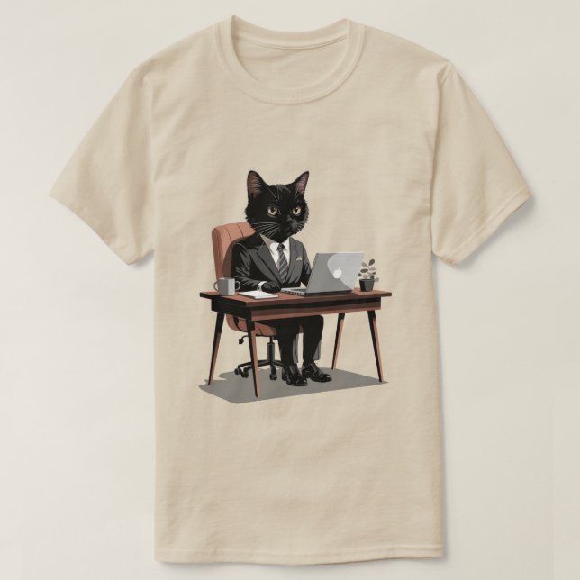 Black Cat CHEF T Shirt (Design framsida)