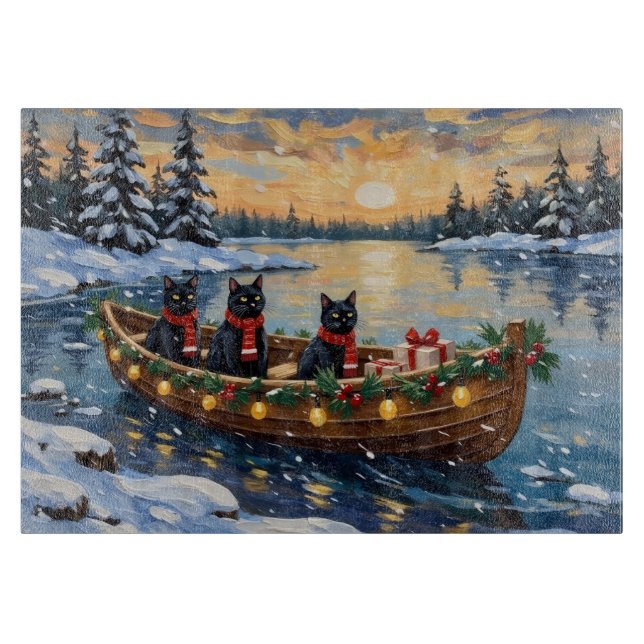 Black Cat Christmas Boat Holiday (Framsidan)