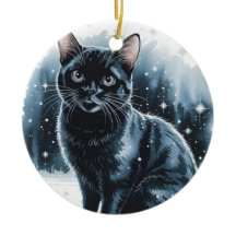 Black Cat Circle jul, Julafton Ornament