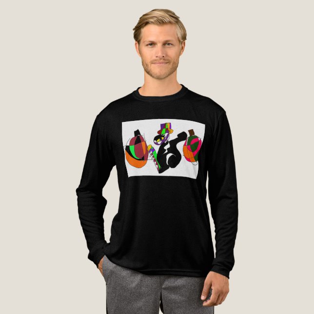 Black Cat cirus Halloween T Shirt (Hel framsida)