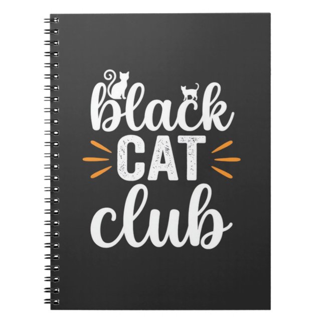 Black Cat Club Halloween-design Anteckningsbok (Framsidan)