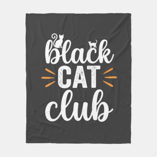 Black Cat Club Halloween-design Fleecefilt (Framsidan)