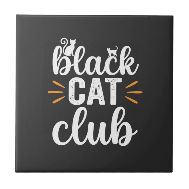 Black Cat Club Halloween-design Kakelplatta (Framsidan)