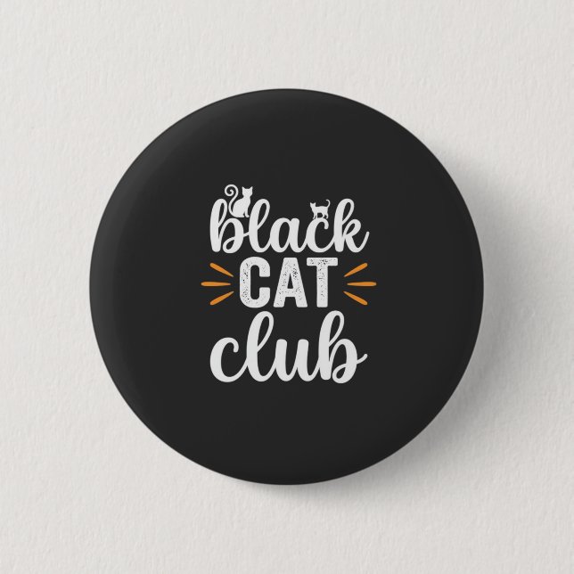 Black Cat Club Halloween-design Knapp (Framsida)