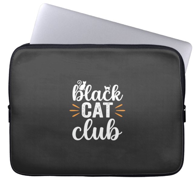 Black Cat Club Halloween-design Laptop Fodral (Framsidan)