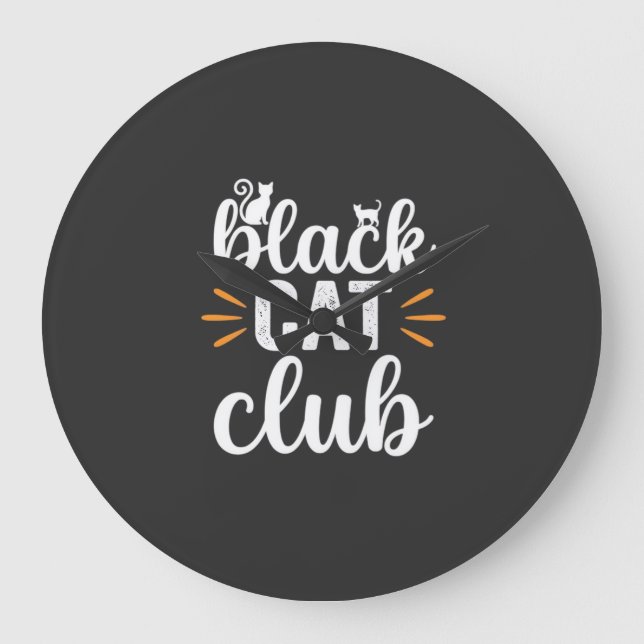 Black Cat Club Halloween-design Stor Klocka (Framsida)