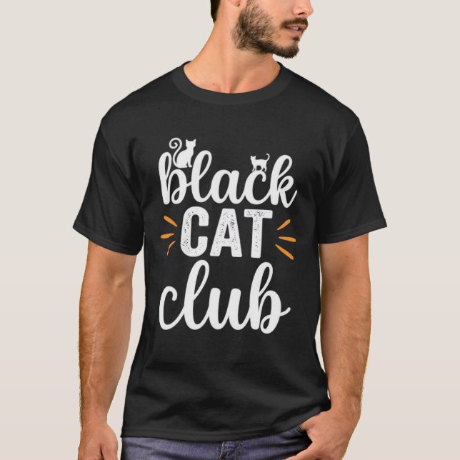 Black Cat Club Halloween-design T Shirt (Framsida)