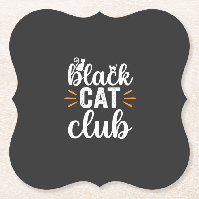 Black Cat Club Halloween-design Underlägg Papper (Framsida)